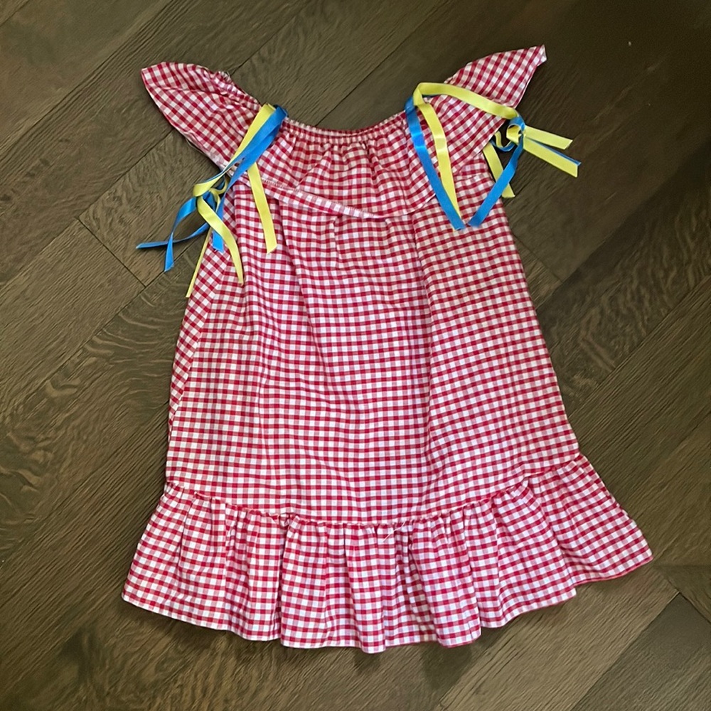 ASOS reclaimed vintage red gingham dress with ribbons size o/s